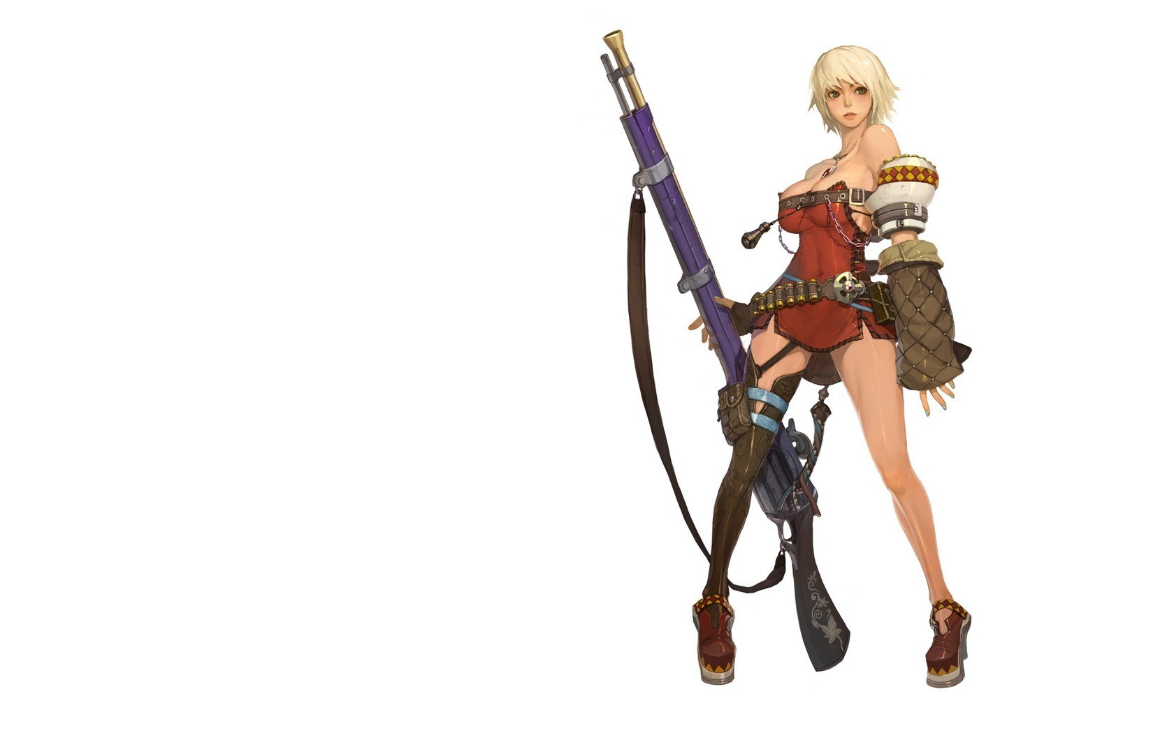 female character with rifle