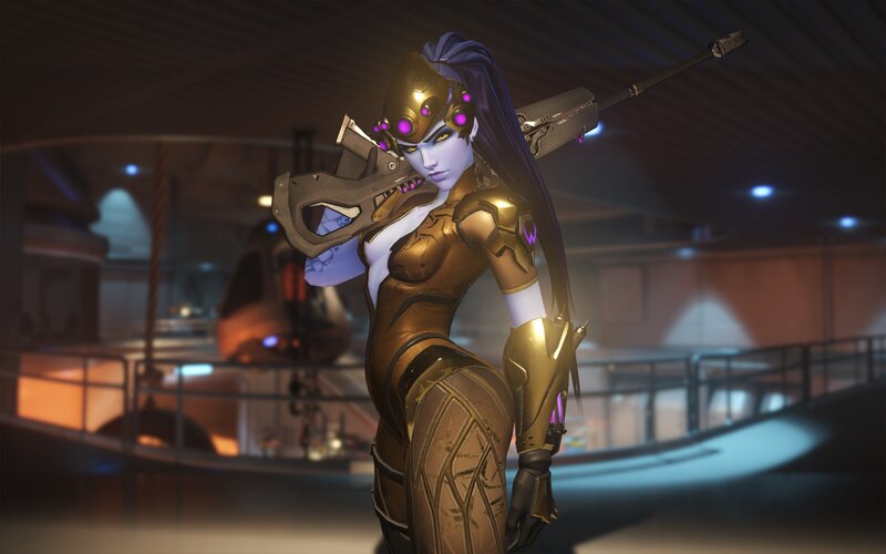 Female Character with Rifle — Gold