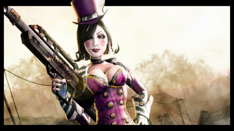 Female Character with Rifle — Purple