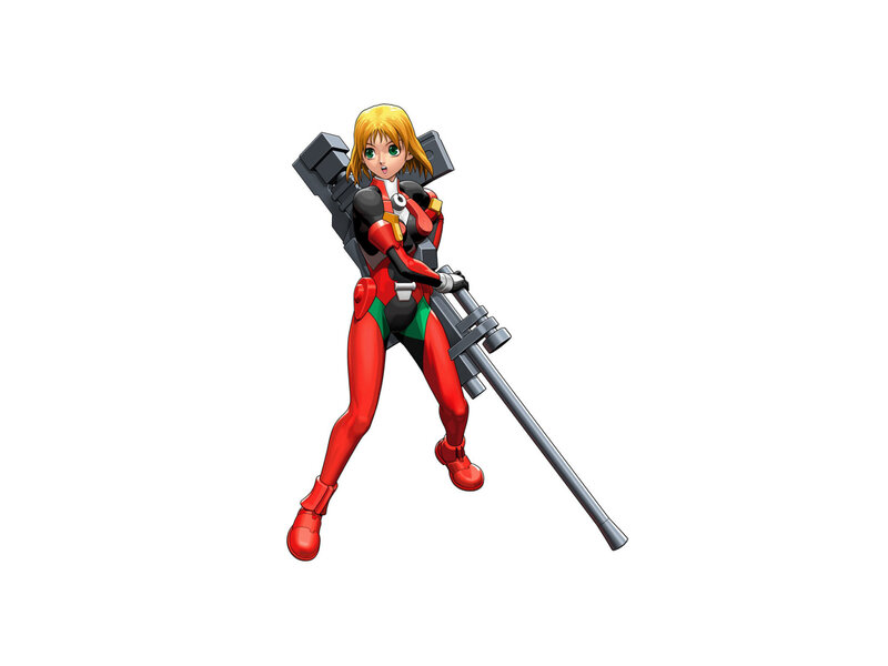 Female Character with Rifle — Red