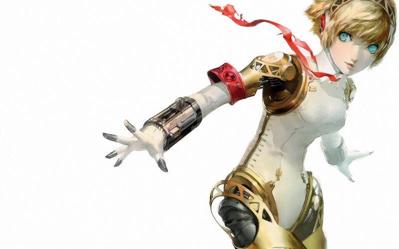 Female Character with Robotic Arm — White