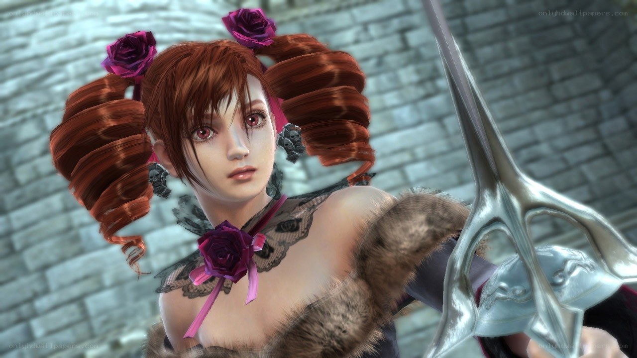 female character with roses