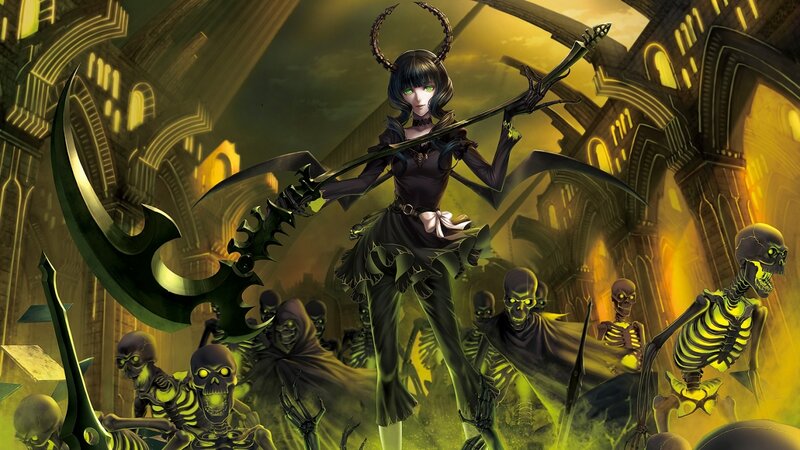 Female Character with Scythe — Black, Dramatic, Dark