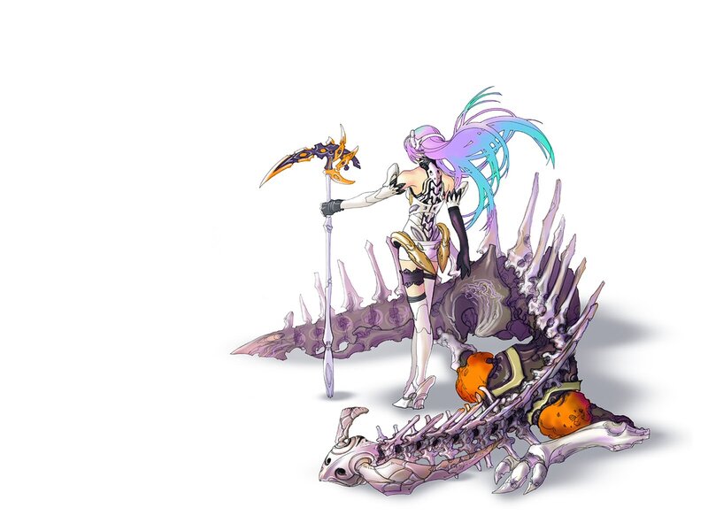 Female Character with Scythe — Purple, Dramatic, Digital Art