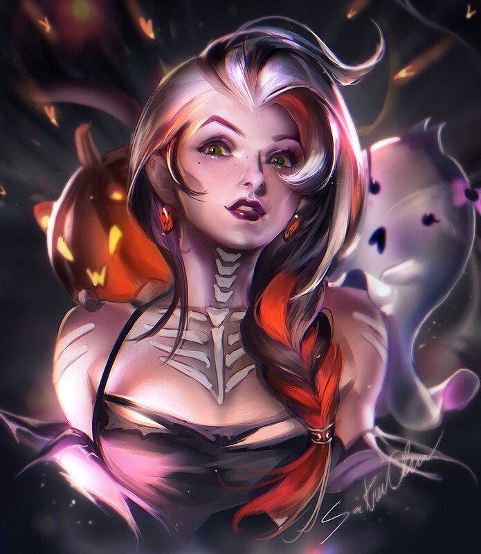 Female Character with Skeleton