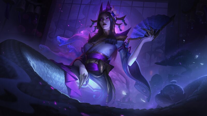 Female Character with Snake — Purple, Dramatic