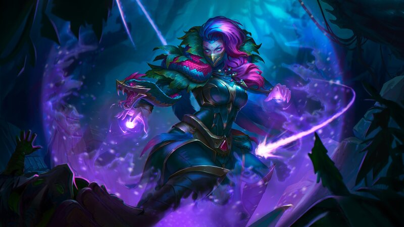 Female Character with Snake — Purple