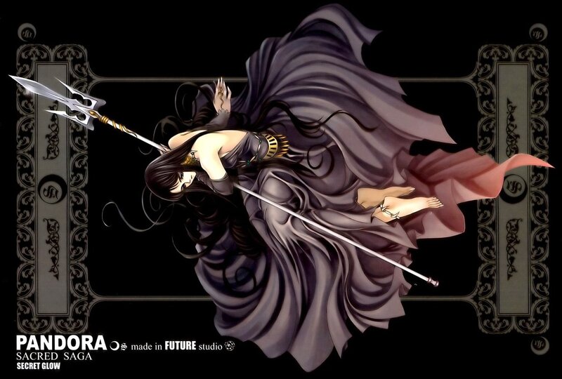 Female Character with Spear — Black