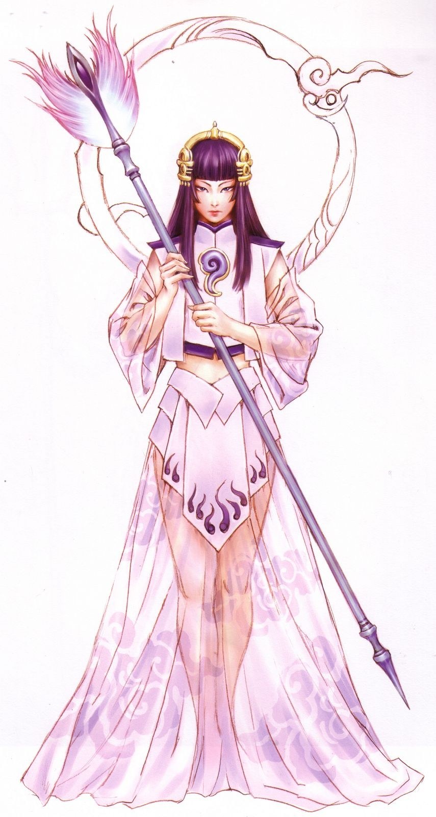 female character with staff