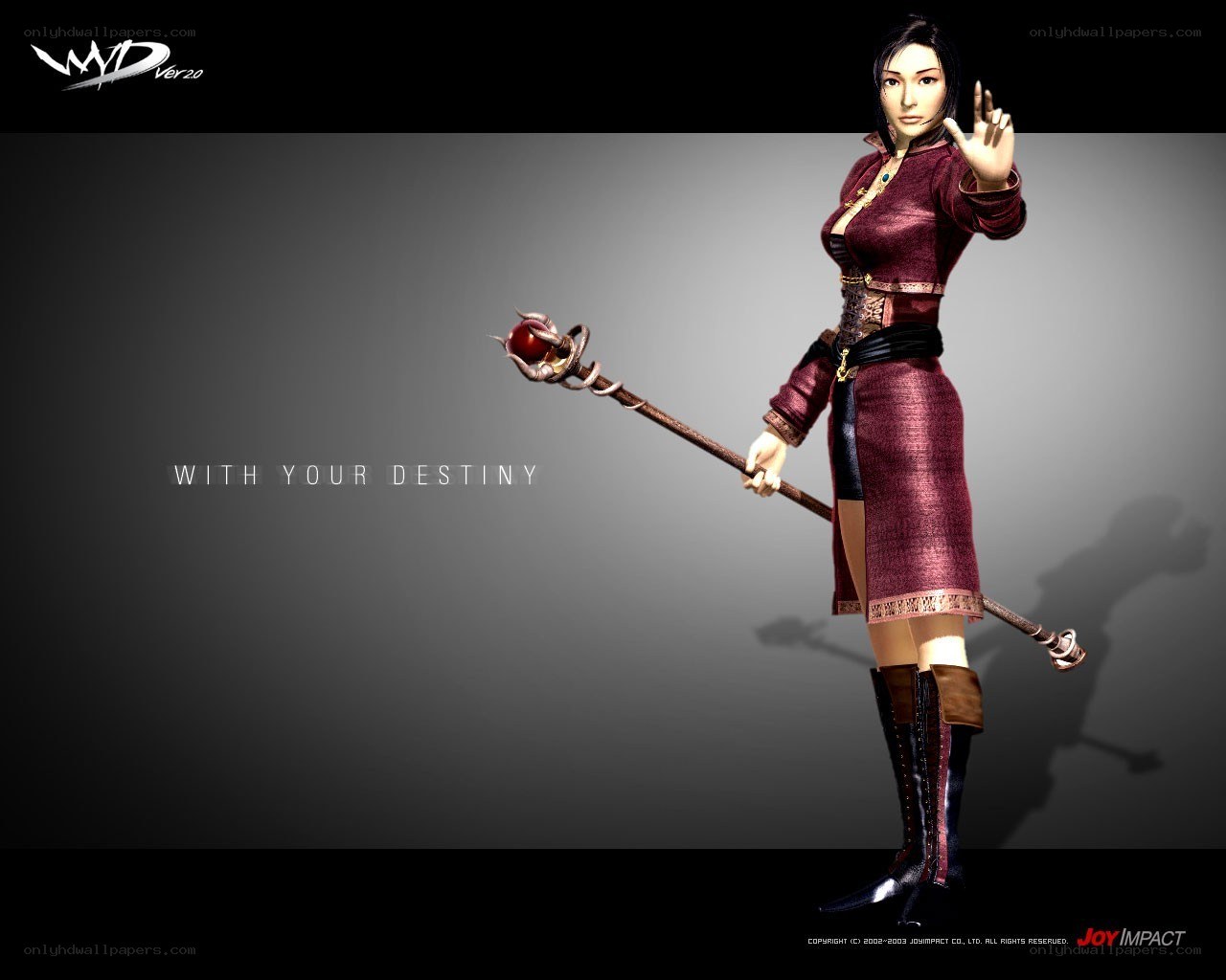 female character with staff