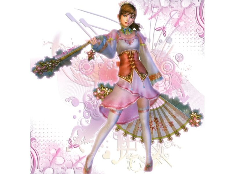 female character with staff
