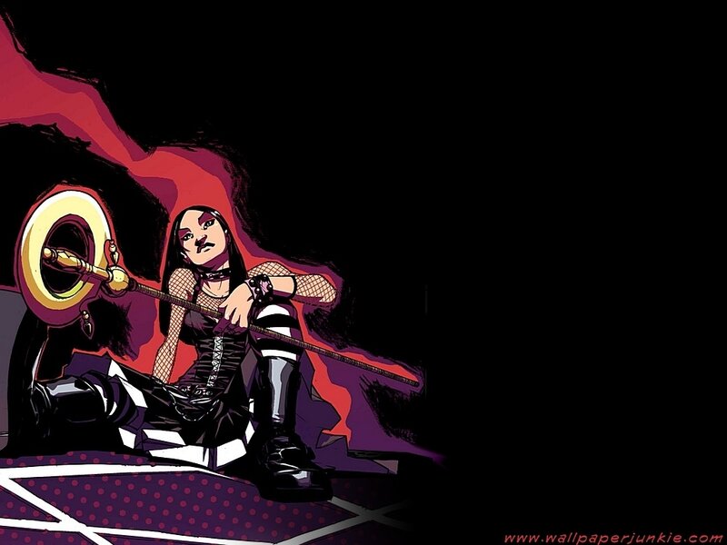Female Character with Staff — Black