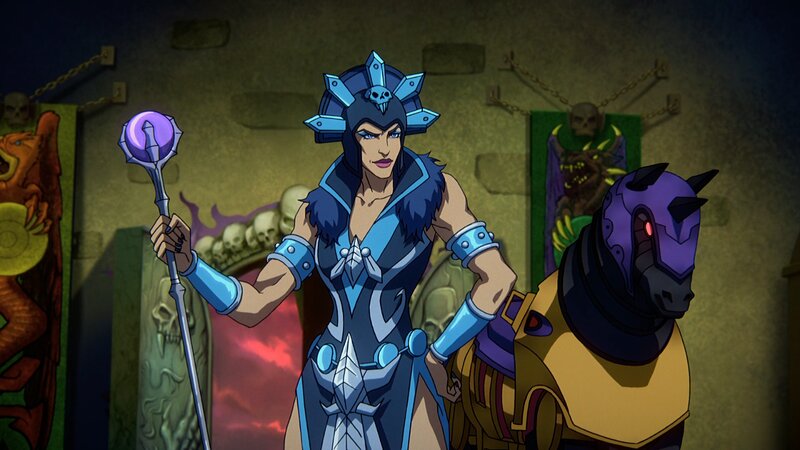 Female Character with Staff — Blue, Dramatic, Night, Anime