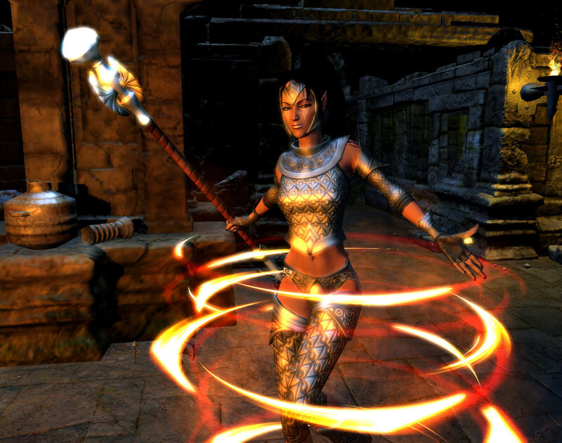 Female Character with Staff — Gold