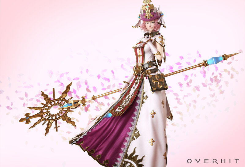 Female Character with Staff — Pink, Serene, Spring
