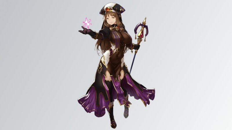 Female Character with Staff — Purple, Calm