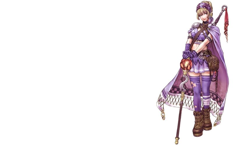 Female Character with Staff — Purple, Confident