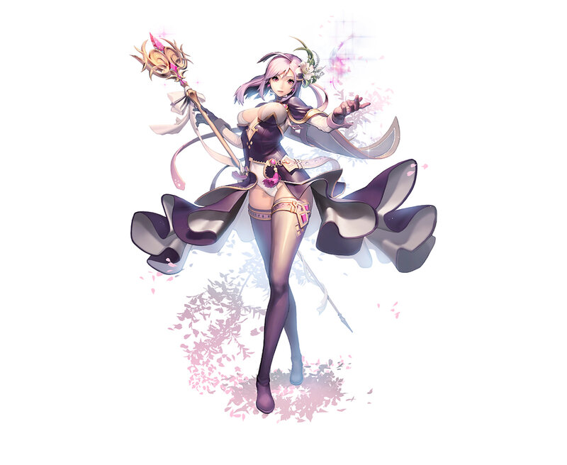 Female Character with Staff — Purple, Magical
