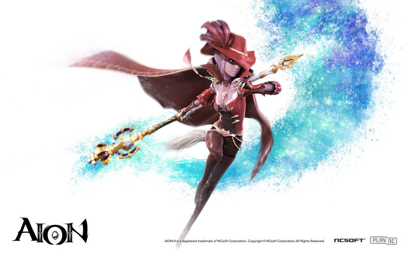 Female Character with Staff — Red, Dramatic, Digital Art