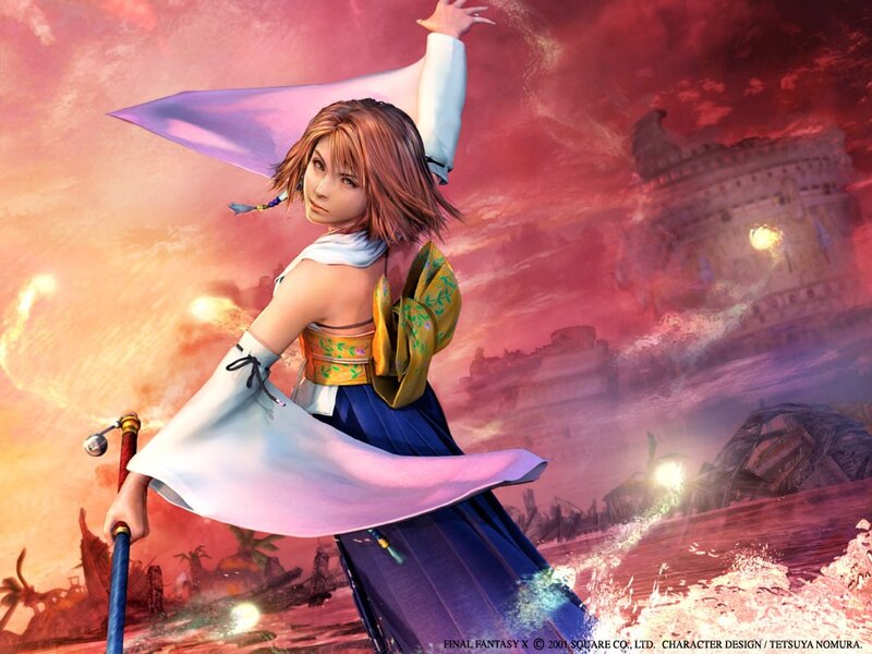 Female Character with Staff — Red, Dramatic, Sunset, Digital Art, Castle