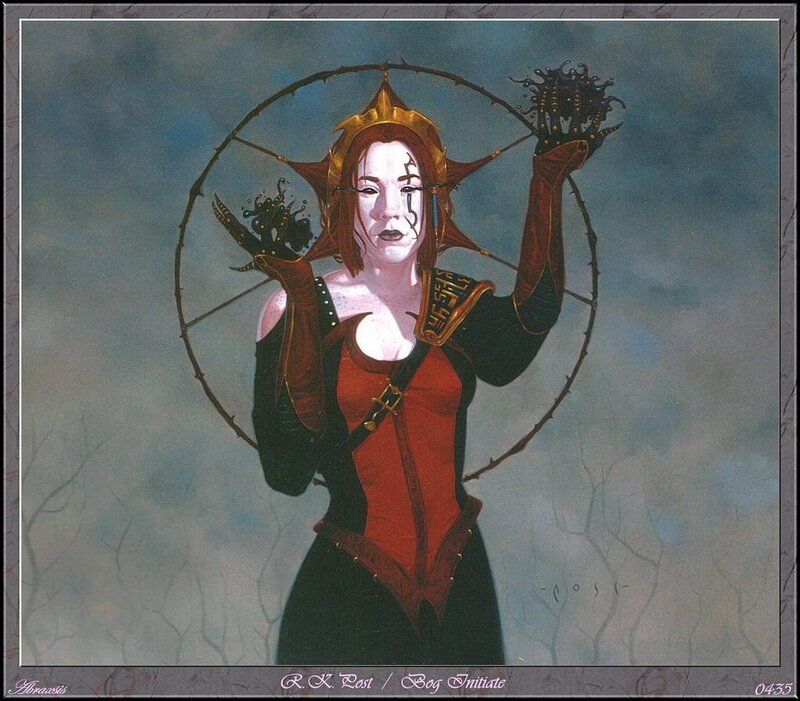 Female Character with Staff — Red
