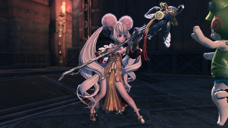 Female Character with Staff — White, Dramatic, Night, 3d Render