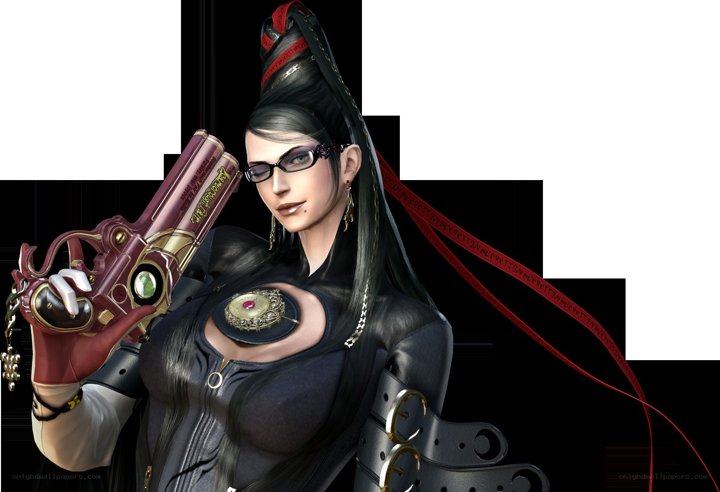 female character with steampunk gun