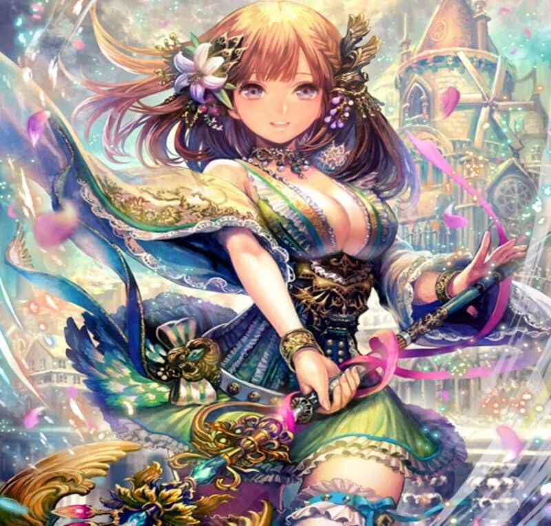 Female Character with Sword — Green, Fantasy