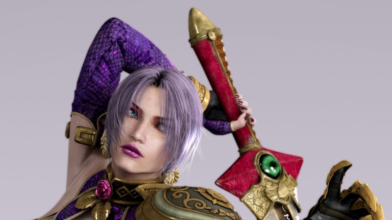 Female Character with Sword — Purple, Dramatic, 3d Render, Purple Armor