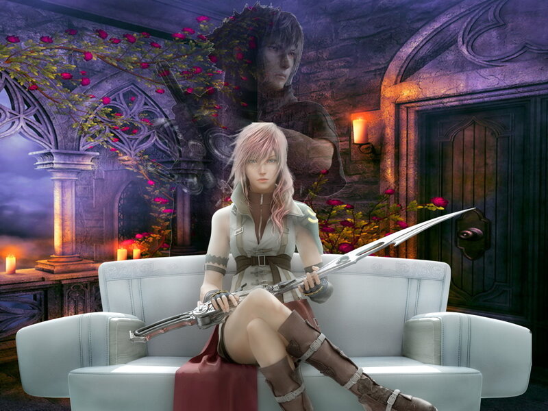 Female Character with Sword — Purple, Dramatic, Night