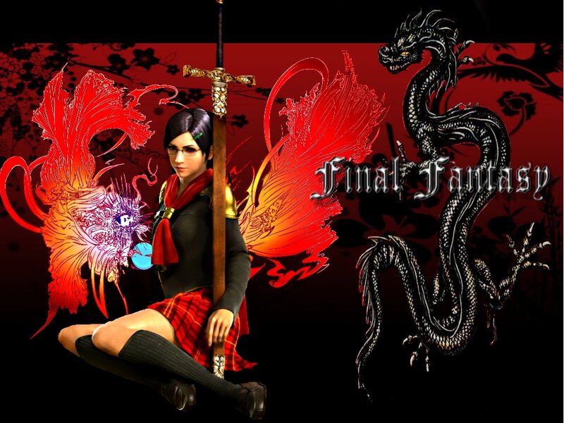 Female Character with Sword — Red, Dramatic, Digital Art