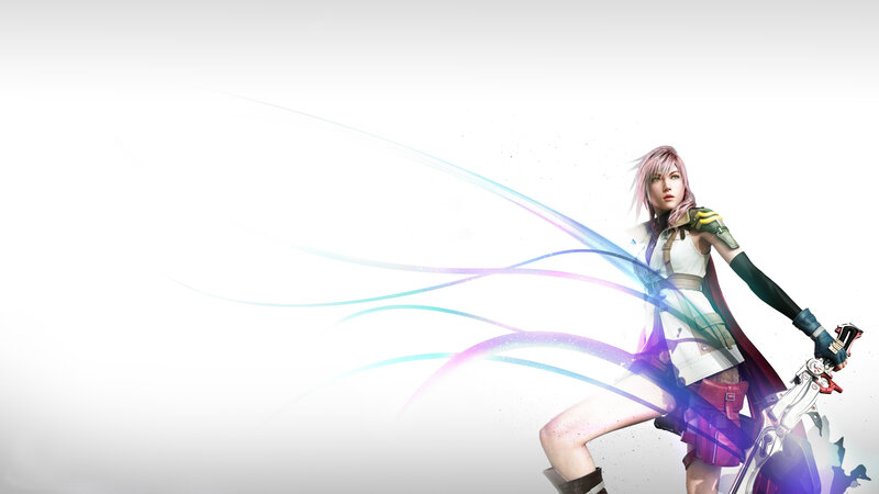 Female Character with Sword — White, Dramatic
