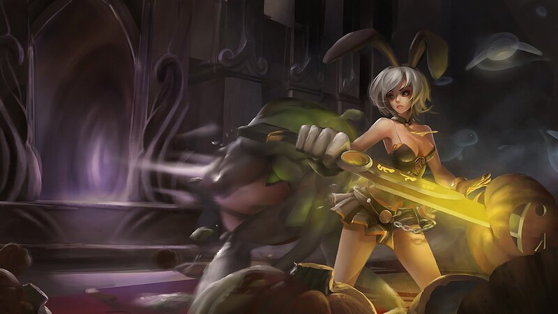 Female Character with Sword — Yellow, Dramatic