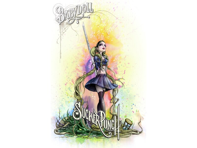 Female Character with Sword — Yellow