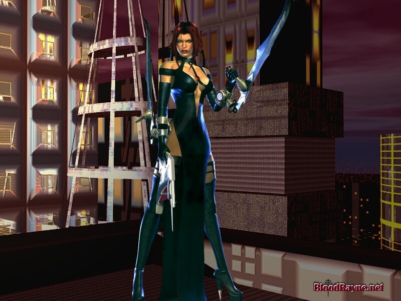 Female Character with Swords — Black