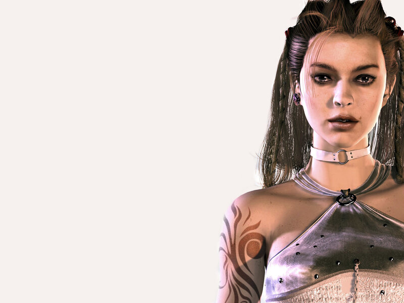 female character with tattoo