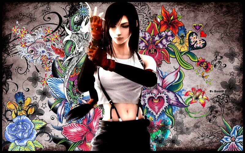 Female Character with Tattoos — Black