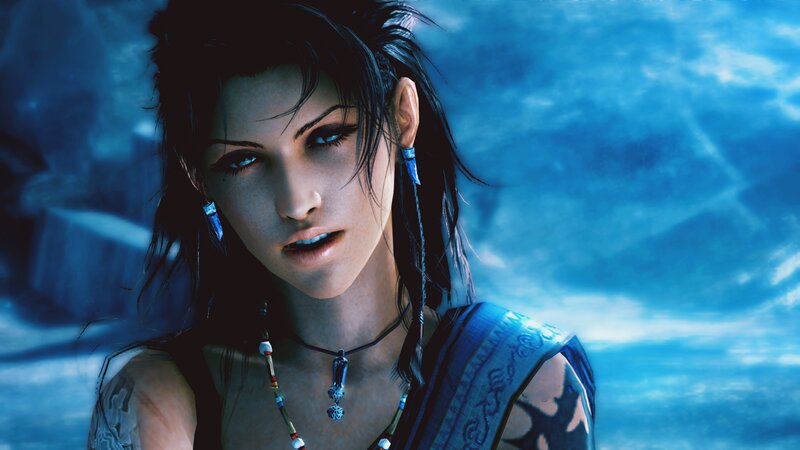 Female Character with Tattoos — Blue, Dramatic