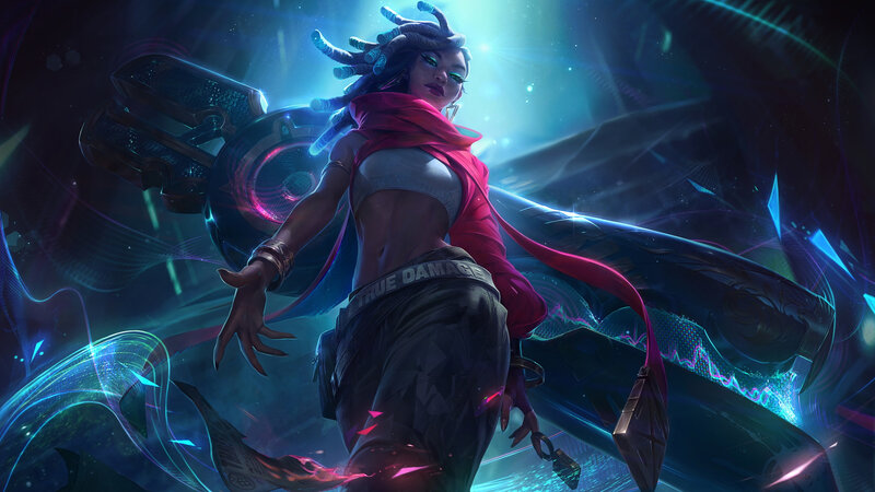 Female Character with Tentacles — Blue, Dramatic