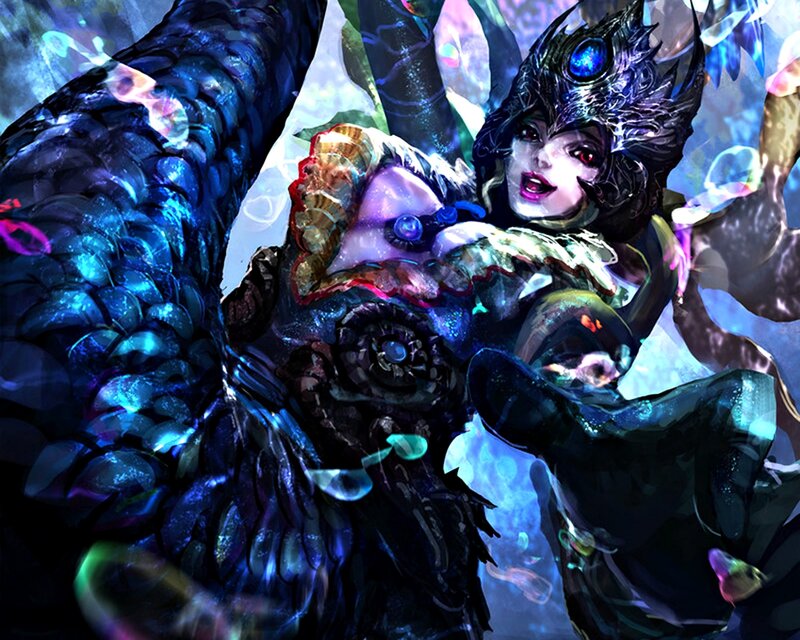 Female Character with Tentacles — Blue