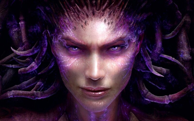 Female Character with Tentacles — Purple, Dramatic, Digital Art