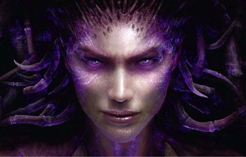 Female Character with Tentacles — Purple, Dramatic