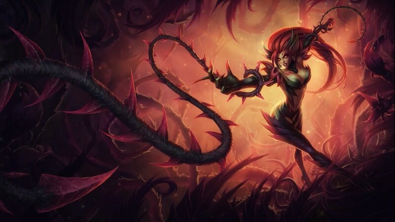 Female Character with Thorny Vines