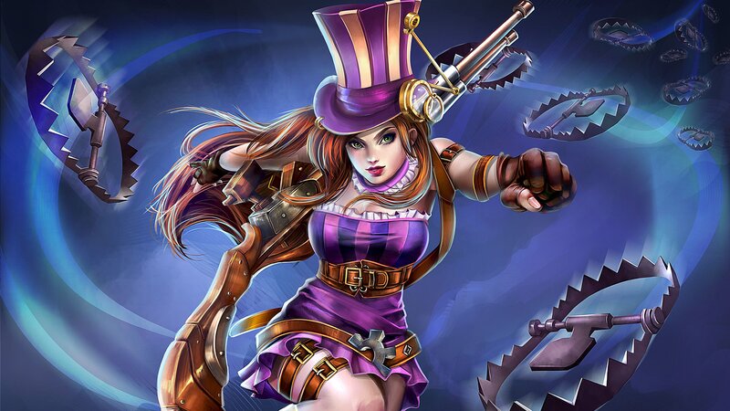 Female Character with Traps — Purple