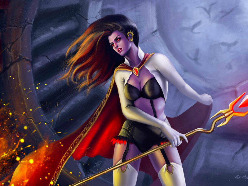 Female Character with Trident