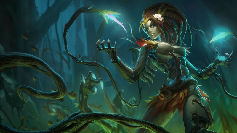 Female Character with Vines — Green, Dramatic