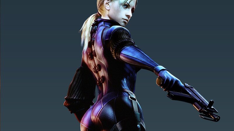 female character with weapon