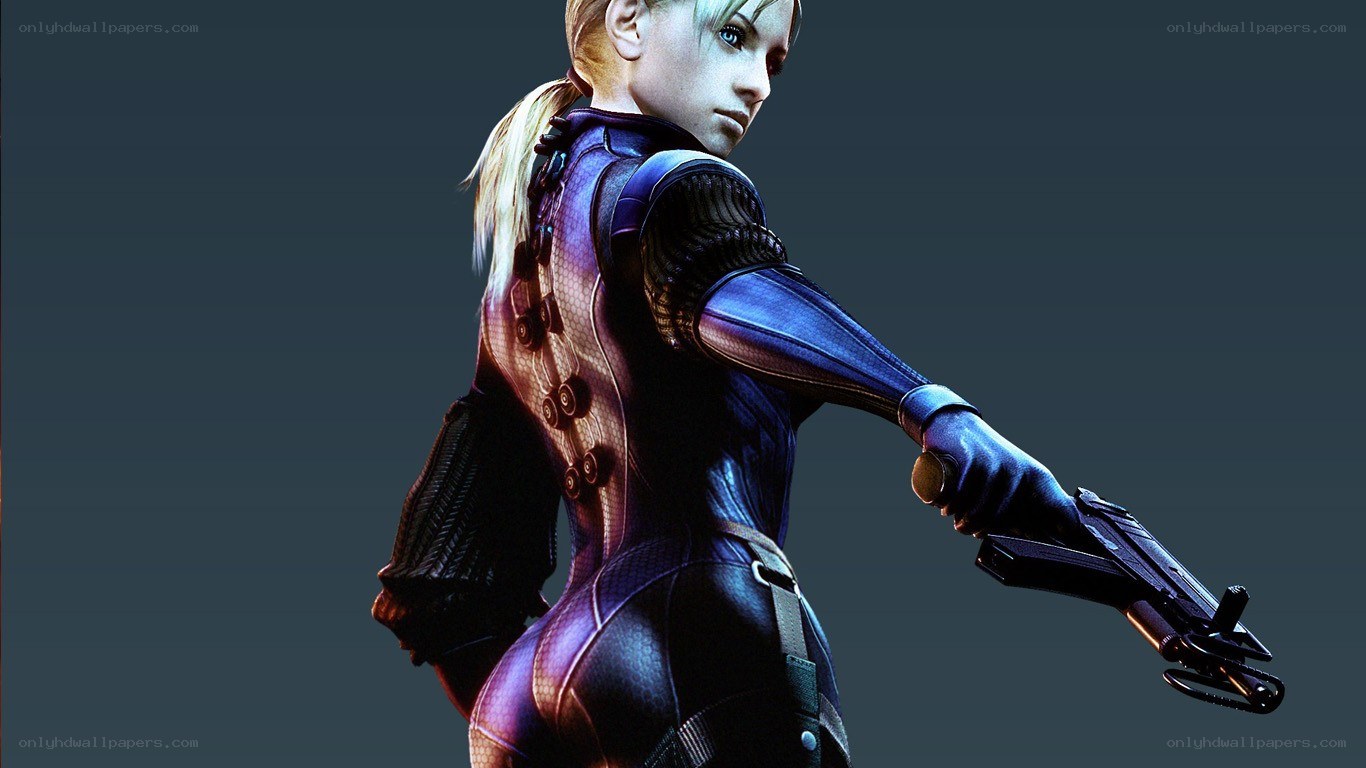 female character with weapon