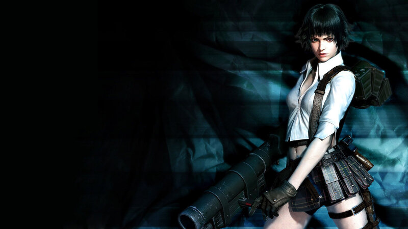 Female Character with Weapon — Black, Dark