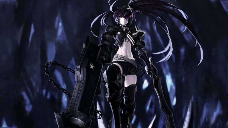 Female Character with Weapon — Black, Dramatic, Night, Anime